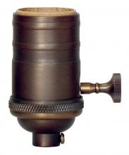  80/2253 - Socket; Dark Antique Solid Brass; Turn Knob; 4pc; With Set Screw