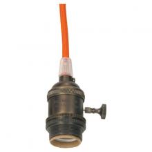  80/2345 - Medium base lampholder; 4pc. Solid brass; prewired; On/Off; Uno ring; 10ft. 18/2 SVT Orange Cord;