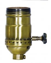  80/2356 - 3-Way (2 Circuit) Turn Knob Socket With Removable Knob; 3 Piece Stamped Solid Brass; Antique Brass