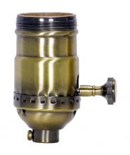  80/2357 - On-Off Turn Knob Socket With Removable Knob; 1/8 IPS; 3 Piece Stamped Solid Brass; Antique Brass