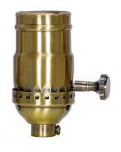  80/2358 - On-Off Turn Knob Socket With Removable Knob; 1/8 IPS; 3 Piece Stamped Solid Brass; Antique Brass