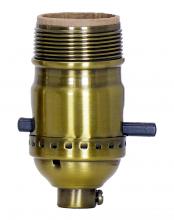  80/2442 - On-Off Push Thru Socket; 1/8 IPS; 3 Piece Stamped Solid Brass; Antique Brass Finish; 660W; 250V;