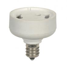  80/2541 - White E12 To GU24 Adapter; Candelabara To GU24 With Locking Device Reducer; 3/4" Overall