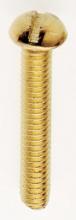  90/027 - Steel Round Head Slotted Machine Screw; 8/32; 1" Length; Brass Plated Finish
