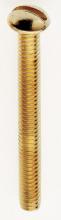  90/028 - Steel Round Head Slotted Machine Screw; 8/32; 1-1/2" Length; Brass Plated Finish
