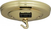  90/041 - Canopy Kit With Convenience Outlet; Brass Finish; 5" Diameter; 7/16" Center Hole; 2-8/32 Bar