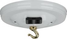  90/1072 - Canopy Kit With Convenience Outlet; White Finish; 5" Diameter; 7/16" Center Hole; 2-8/32 Bar