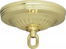  90/192 - Ribbed Canopy Kit; Brass Finish; 5" Diameter; 1-1/16" Center Hole; Includes Hardware; 25lbs