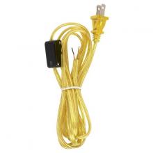  90/2309 - 8 Foot 18/2 SPT-2 105C Cord Set; Clear Gold Finish; Switch 29" From Free End; 36" Hank; 100