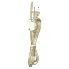 90/2310 - 8 Foot 18/2 SPT-2 105C Cord Set; Clear Silver Finish; Switch 29" From Free End; 36" Hank;