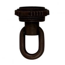  90/2495 - 1/4 IP Matching Screw Collar Loop With Ring; 25lbs Max; Old Bronze Finish