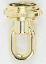  90/335 - 1/4 IP Matching Screw Collar Loop With Ring; 25lbs Max; Brass Plated Finish