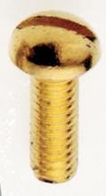  90/722 - Steel Round Head Slotted Machine Screw; 8/32; Brass Plated Finish; 1/2" Length