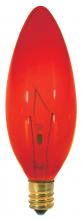  S3219 - 25 Watt BA9 1/2 Incandescent; Transparent Red; 1500 Average rated hours; Candelabra base; 120 Volt