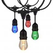  S8033 - 48Ft; LED String Light; 15-S14 lamps; 12 Volts; RGBW with Infrared Remote