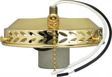 SF77/462 - 4" Wired Fan Light Holder With On-Off Pull Chain And Intermediate Socket; Brass Finish