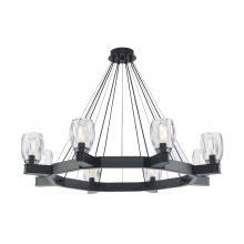  11687 BK - Harmony Hills 8 - Light Dimmable Wagon Wheel Dining Chandelier