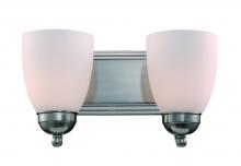  3502-1 BN - Clayton Reversible Mount, 2-Light Armed Vanity Wall Light, with Glass Bell Shades