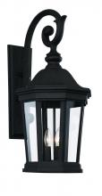  40402 BK - Westfield Hexagon Shaped, Clear Glass, Armed Outdoor Wall Lantern Light