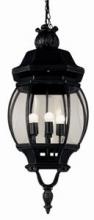  4067 BK - Parsons 4-Light Traditional French-inspired Outdoor Hanging Lantern Pendant with Chain