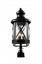  5123 ROB - Chandler 3-Light Embellished Metal and Glass Post Mount Lantern Head