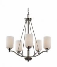  70525 BN - Mod Pod 5-Light Single Tier Glass Shaded Chandelier