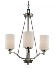  70525-3 BN - Mod Pod 3-Light Single Tier Glass Shaded Chandelier