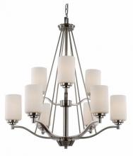  70529 BN - Mod Pod 9-Light Two Tier Glass Shaded Chandelier