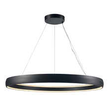  MDN-1561 BK - Halo Collection LED Glass Ring Pendant Light