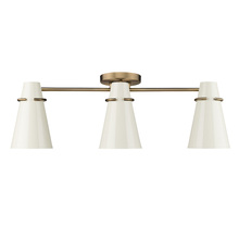  2122-3SF MBS-GE - Reeva 3 Light Semi-Flush in Modern Brass with Glossy Ecru Shade