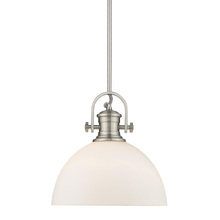  3118-L PW-OP - Hines 1-Light Pendant in Pewter with Opal Glass