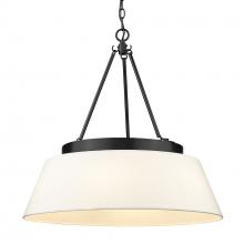  3189-6 BLK-MWS - Penn 6 Light Chandelier in Matte Black with Modern White Shade