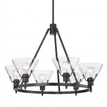  3306-6 BLK-CLR - Orwell 6-Light Chandelier in Matte Black with Clear Glass