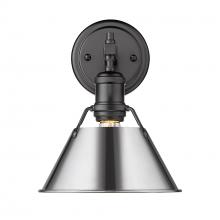  3306-BA1 BLK-CH - Orwell BLK 1 Light Bath Vanity in Matte Black with Chrome shade