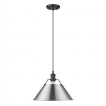  3306-L BLK-PW - Orwell BLK Large Pendant - 14" in Matte Black with Pewter shade