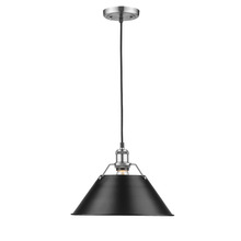  3306-L PW-BLK - Orwell PW Large Pendant - 14" in Pewter with Matte Black shade