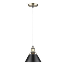  3306-S AB-BLK - Orwell AB Small Pendant - 7" in Aged Brass with Matte Black shade