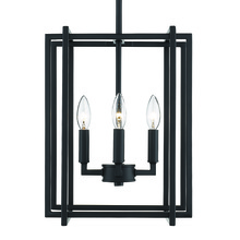  6070-4 BLK-BLK - Tribeca 4-Light Chandelier in Matte Black with Matte Black Accents