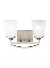  4424502-962 - Hanford traditional 2-light indoor dimmable bath vanity wall sconce in brushed nickel silver finish