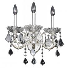  023121-017-SE001 - Praetorius 3 Light Wall Bracket W/Swarovski Elements Crystal W/Two-Tone Silver