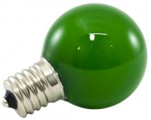  PG40F-E17-GR - 1 case PREM LED G40 LAMP,FROSTED GLASS,1W,120V,E17, GREEN