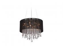  HF1502-BLK - Beverly Dr. Collection Round Black Silk String Shade and Crystal Dual Mount