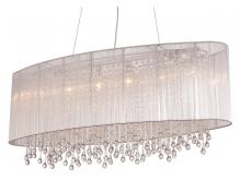  HF1503-SLV - Beverly Dr. Collection Oval Silver Silk String Shade and Crystal Dual Mount