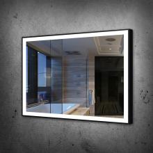  CHICX4835RGB-BLK - Chic Black Framed Rectangle Mirror (Frontlit)