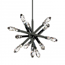 ZEEV Lighting CD11418-LED-13-SBB - LED 3CCT 34&#34; 13-Light Crafted Crystals Satin Brushed Black Sputnik Chandelier