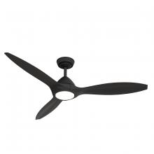  52856 - Casablanca 56 inch Surea Matte Black Damp Rated Ceiling Fan w/ LED Light Kit and Handheld Remote