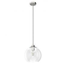 Hunter 19754 - Hunter Xidane Brushed Nickel with Clear Glass 1 Light Pendant Ceiling Light Fixture