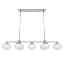  19492 - Hunter Saddle Creek Brushed Nickel with Cased White Glass 7 Light Chandelier Ceiling Light Fixture