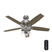  51691 - Hunter 52 inch Wi-Fi Ananova Brushed Nickel Ceiling Fan with LED Light Kit and Handheld Remote