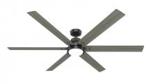  51950 - Hunter 72 inch Wi-Fi Gravity Matte Black Ceiling Fan with LED Light Kit and Handheld Remote